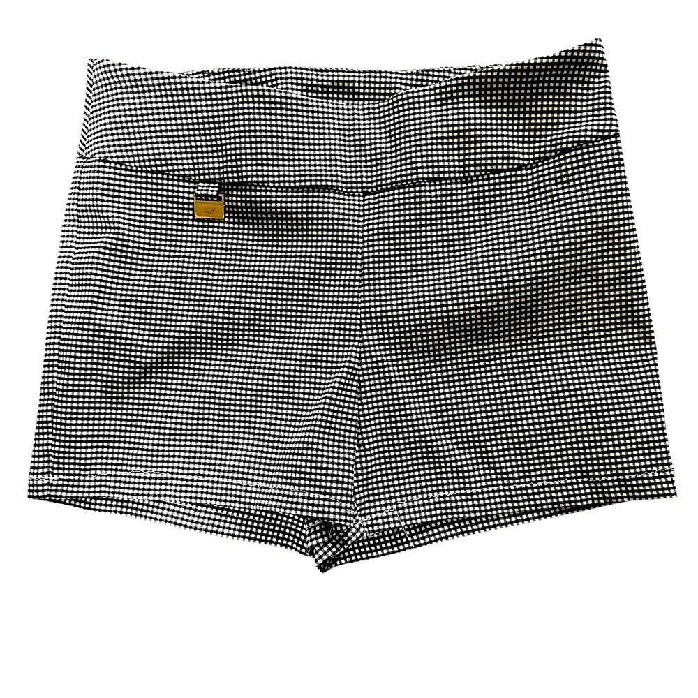 Lisette L checkered black/white stretch shorts, spring, size 8, gently worn,